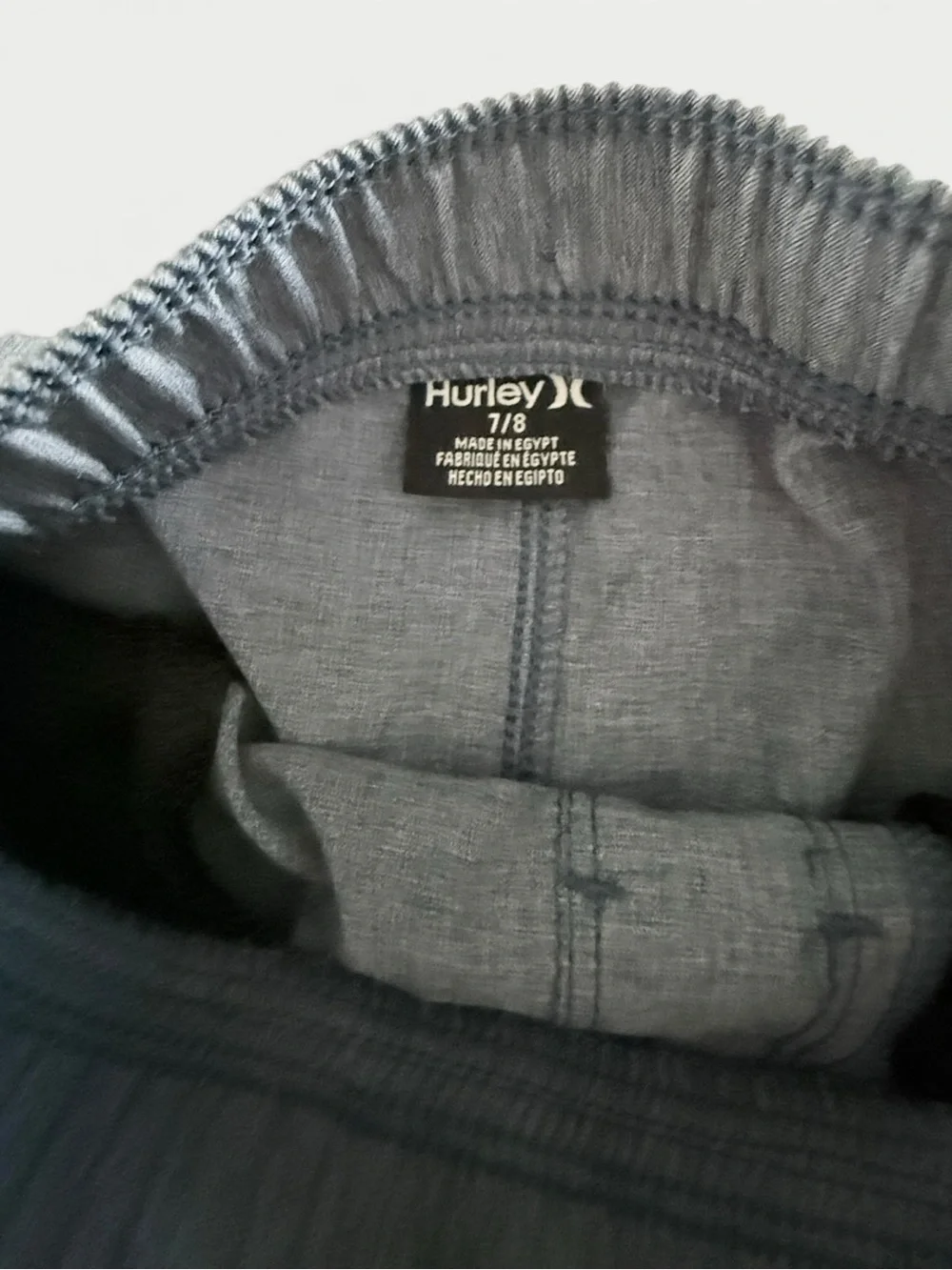 Hurley Light Gray Thermal Top with Blue Shorts